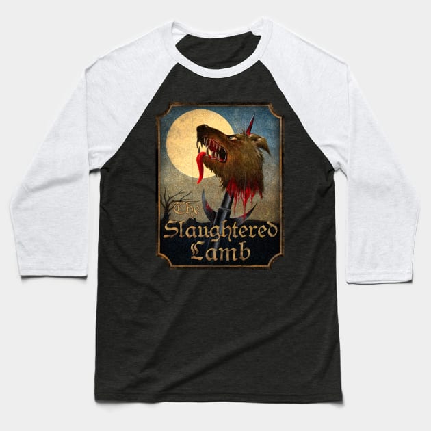 The Slaughtered Lamb Baseball T-Shirt by Rosado